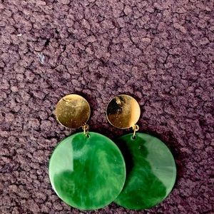 green dangle earrings!!!